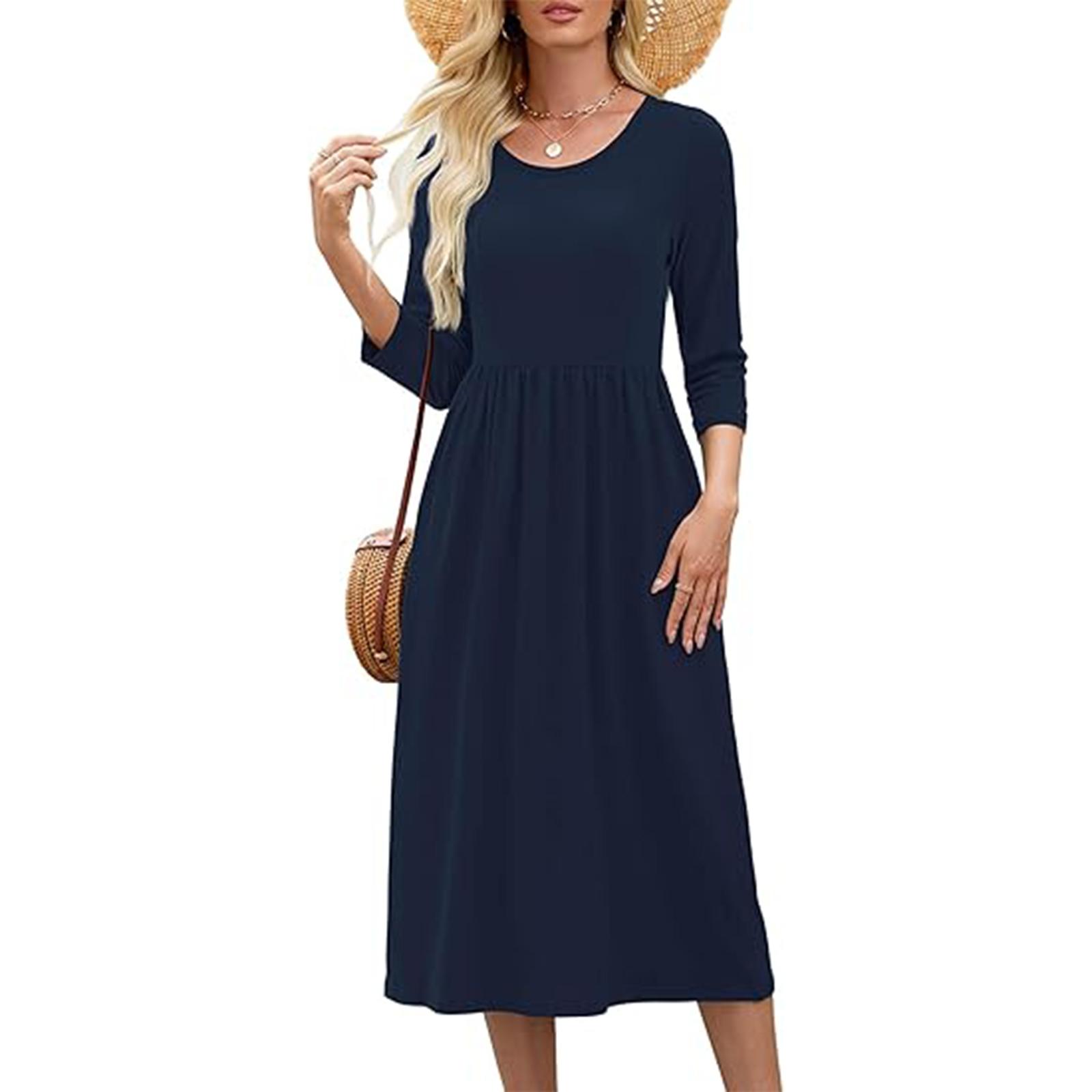 

Women s Fashionable Solid-color Dress XXL