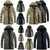 Luxuriously Faux Fur Lined Men's Parka Coat Hoodie Zipper Winter Jacket