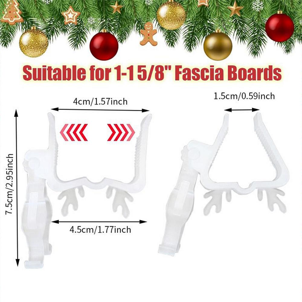 

Gutter Light Clips 10-Piece Christmas Gutter LED String Light Clips Weather-Resistant Silicone Lamp Hanger For Deck Railrails белый