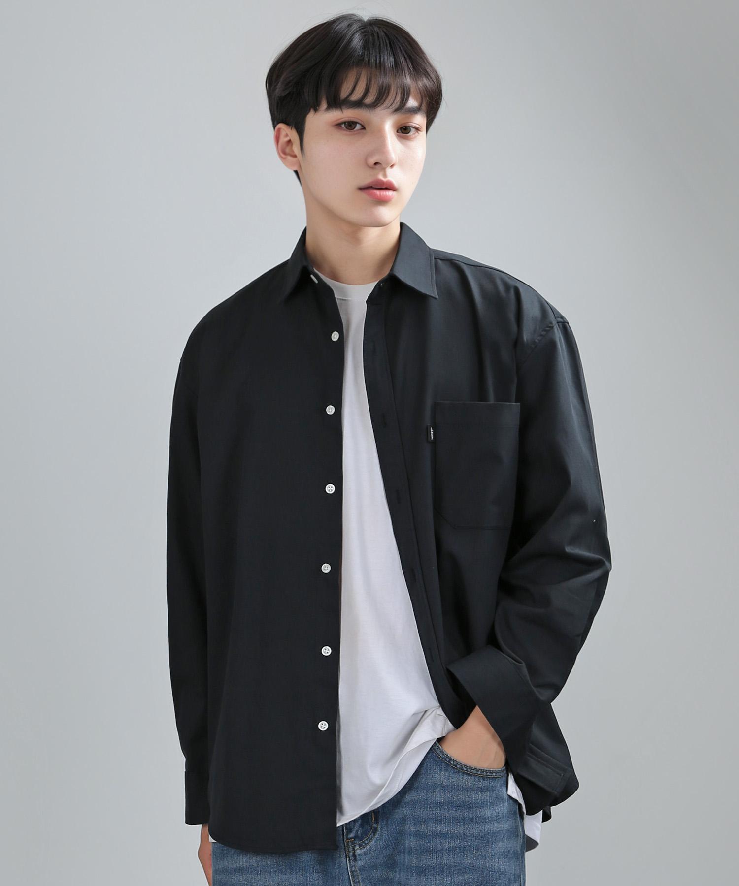 Johnny West Twill Step Shirt [Oversized] (Navy) 48