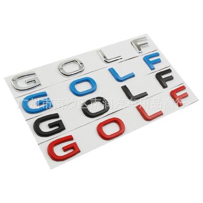 Suitable for 21 GOLF Golf Cart Modified Trunk English Letter Tail Label Decorative Sticker Metal