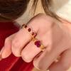 Xiaohongshu Bestseller: Trendy Open Heart Garnet Ring for Girls by Niche Design.