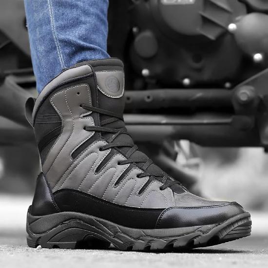 Bacca Bucci FLAME Original 7-Eye Moto Inspired Mild Water Proof High Top Ankle Snow Boots for Men