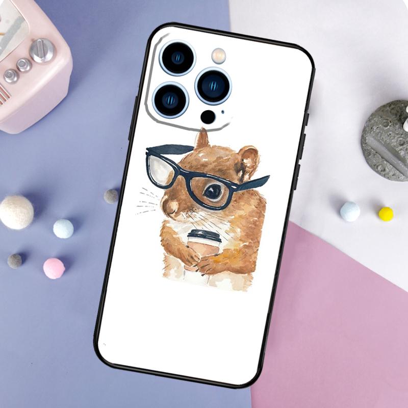 Cute Animal Squirrel Case For iPhone 16 15 14 Pro 11 12 13 Pro Max XS X XR Plus 12 13 Mini Soft Cover