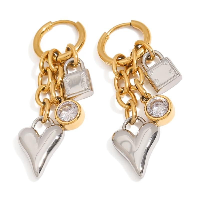 

Unique Ear Jewelry Heart Pendant Earrings Stainless Steel Texture Modern Women Jewelry Present for Women and Girls 1