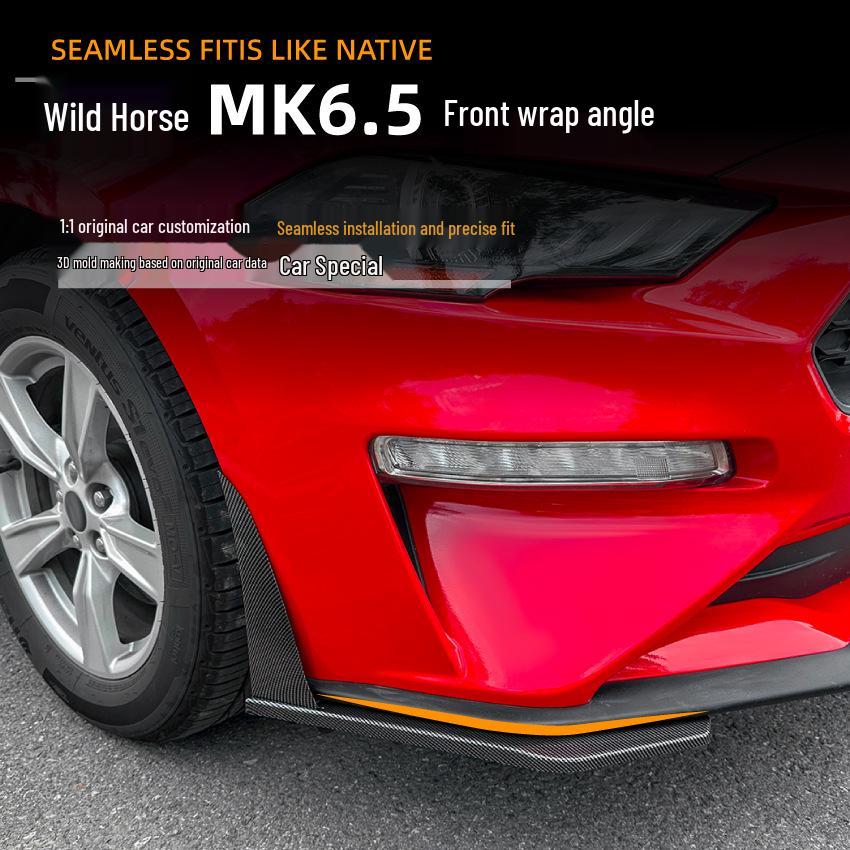 Front Bumper Wind Knife Spoiler Sticker for 2018-2023 Ford Mustang MK6.5