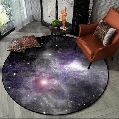 Children's Living Room Bedroom Corridor Chair Non-slip Round Mat Carpet Round Gorgeous Star Universe Series Carpet