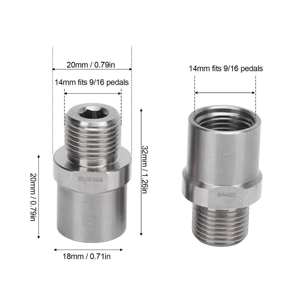 1 Pair Heavy Duty Extended Pedal Spacer Bike Pedal Extension Shaft  for Bike Pedal Compatibility