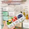 3-Grids Fridge Storage Boxes Set Garlic Onion Pepper Organizer Sealed Containers Vegetable Fruit Drain Crisper for Kitchen