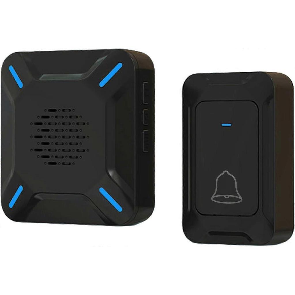 IP68 Waterproof Outdoor Wireless Doorbell, Big Loud Speaker, LED Indicator, 300M Range, 5 Adjustable Volume, 58 Ringtones (Black)