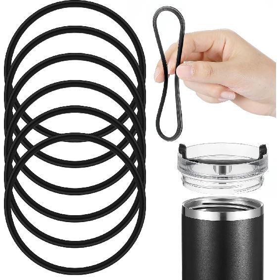 Vesici 6 Pcs 40 oz Replacement Tumbler Rubber Lid Seals and Tweezers for Easy Removal 3.35 Inches O Shaped Resealable Lid Gaskets for 40 oz Tumbler
