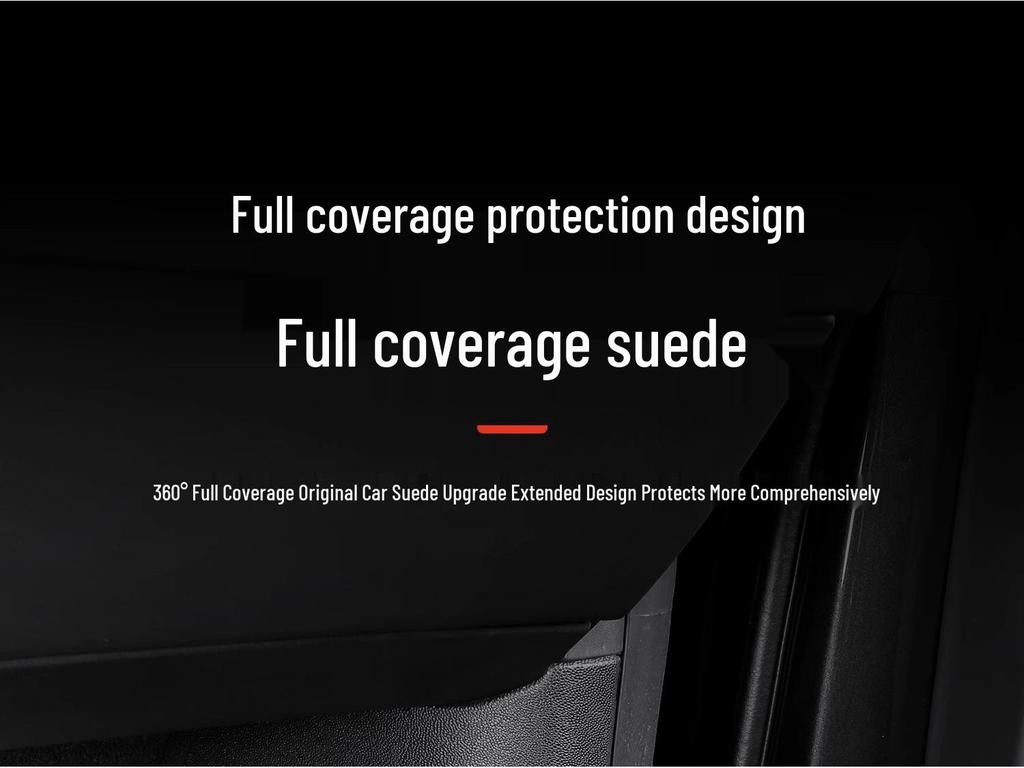Tesla Model Y Molded Sill Strip with Built-in Under-Seat Corner Protectors - Anti-Kick Accessory.