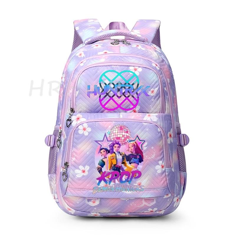 K-pop Backpack Teens Girls Capacity Schoolbag Flowers Printe Laptop School Backpack Travel Rucksack YK2 Mochila