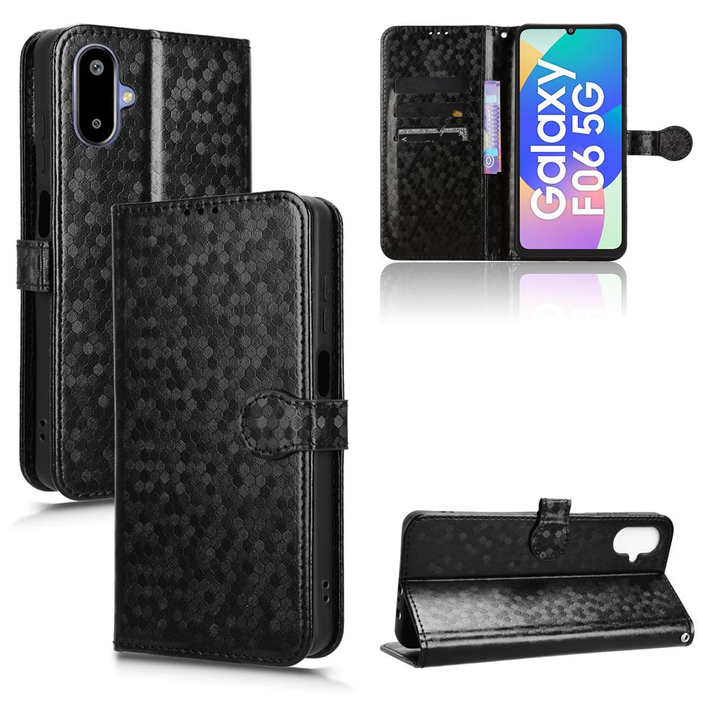 For Samsung Galaxy F06 5G/M06 5G Wallet Case Dot Pattern Imprint PU Leather Phone Cover