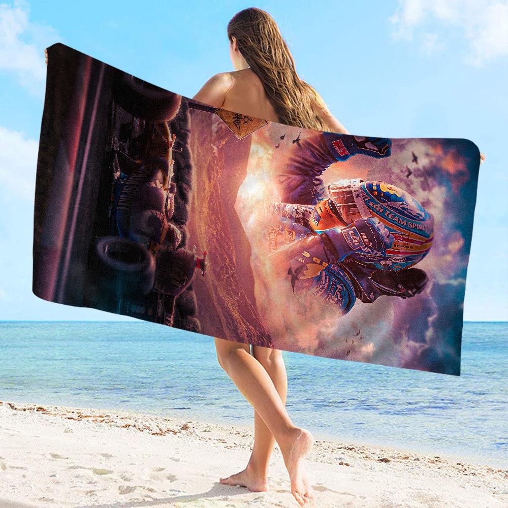Racing Car F1 Pattern Towel Microfiber Beach Towel Absorbent Quick Dry Soft Yoga Swimming Resort Mountain Climbing Towel