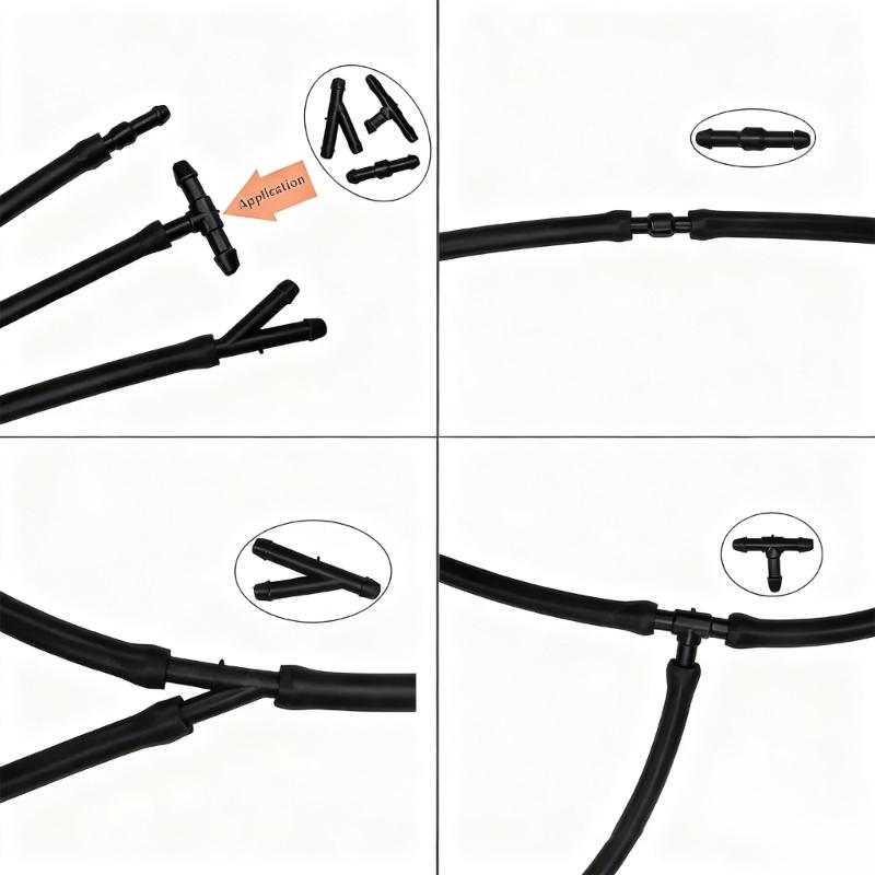 18PCS Automotive Plumbing Fittings Multiple Shape Windshield Washer Hose Joints 3 Size Connectors for for Windshield Clean
