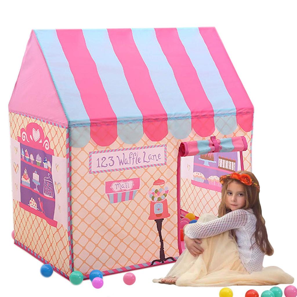 Yalufa Kids Tent Secret For Pretend Play Tent, Children's Tent, House, Foldable, Base, Playhouse, Indoors, Backyards, Parks, (Pink)