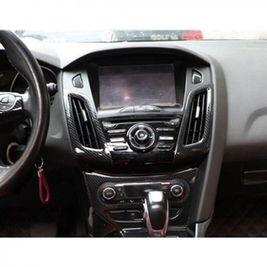 For Ford Focus 2012-2014 ABS Carbon fiber dashboard air conditioner vent Trim 2x