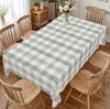 1 Piece of Fresh Spring/Summer Plaid Round and Rectangular Tablecloth, Available In Various Sizes, with a Plaid Print In a Delicate Green and Light Gr