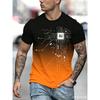2026 New Men's AI Circuit Board Print T-shirt Gradient Crew Neck Short Sleeve Casual Tee for Streetwear Summer Breathable Tops