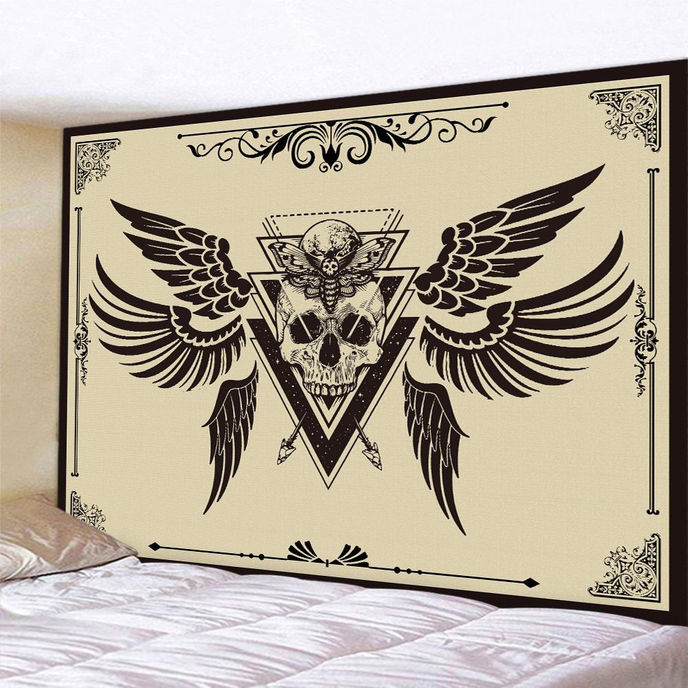 Black and white skull bee cat tapestry home decoration art tapestry bohemian decoration hippie background wall sofa blanket