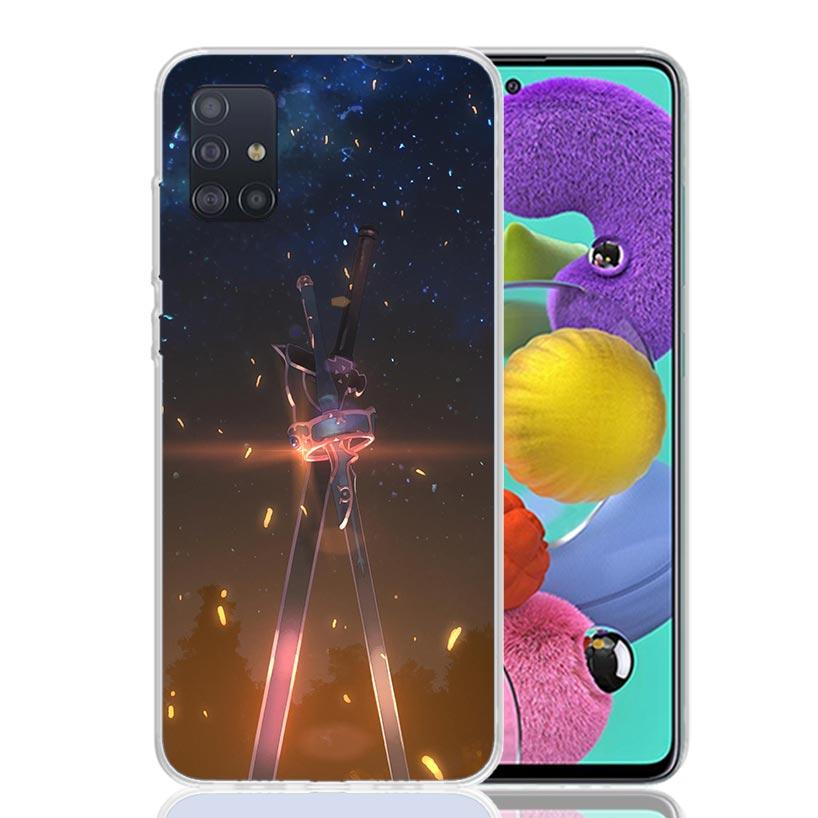 Anime Sword Art Online SAO Phone Case For Samsung Galaxy A52 A32 A22 A12 A02S A50S A30S A51 A31 AA71 Note 20 Ultra 10 S10 Plus G