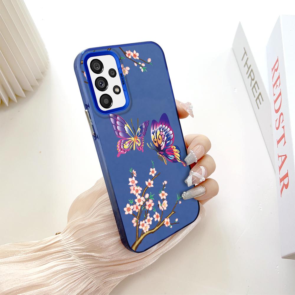 Painted Pattern Colorful Sliver Double Sided Hard Shell Shockproof Anti-fall Phone Casing for Samsung