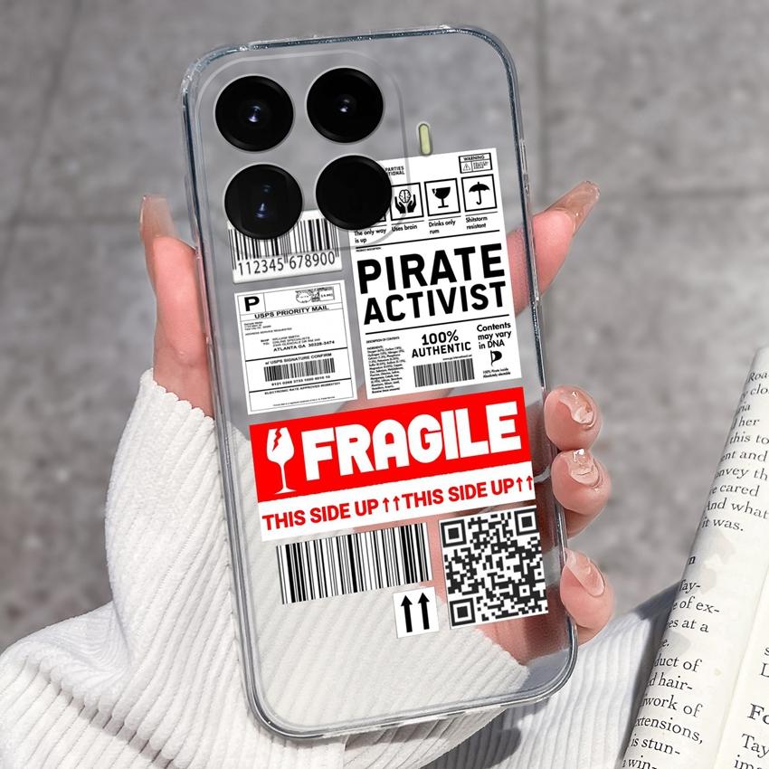 Cases For Redmi 17 17C / Xiaomi 17T Pro / 17 Pro Max 17 Ultra 17 Max Cute Girl Label Pattern Phone Covers Transparent TPU Ultrathin Lightweight Bumper