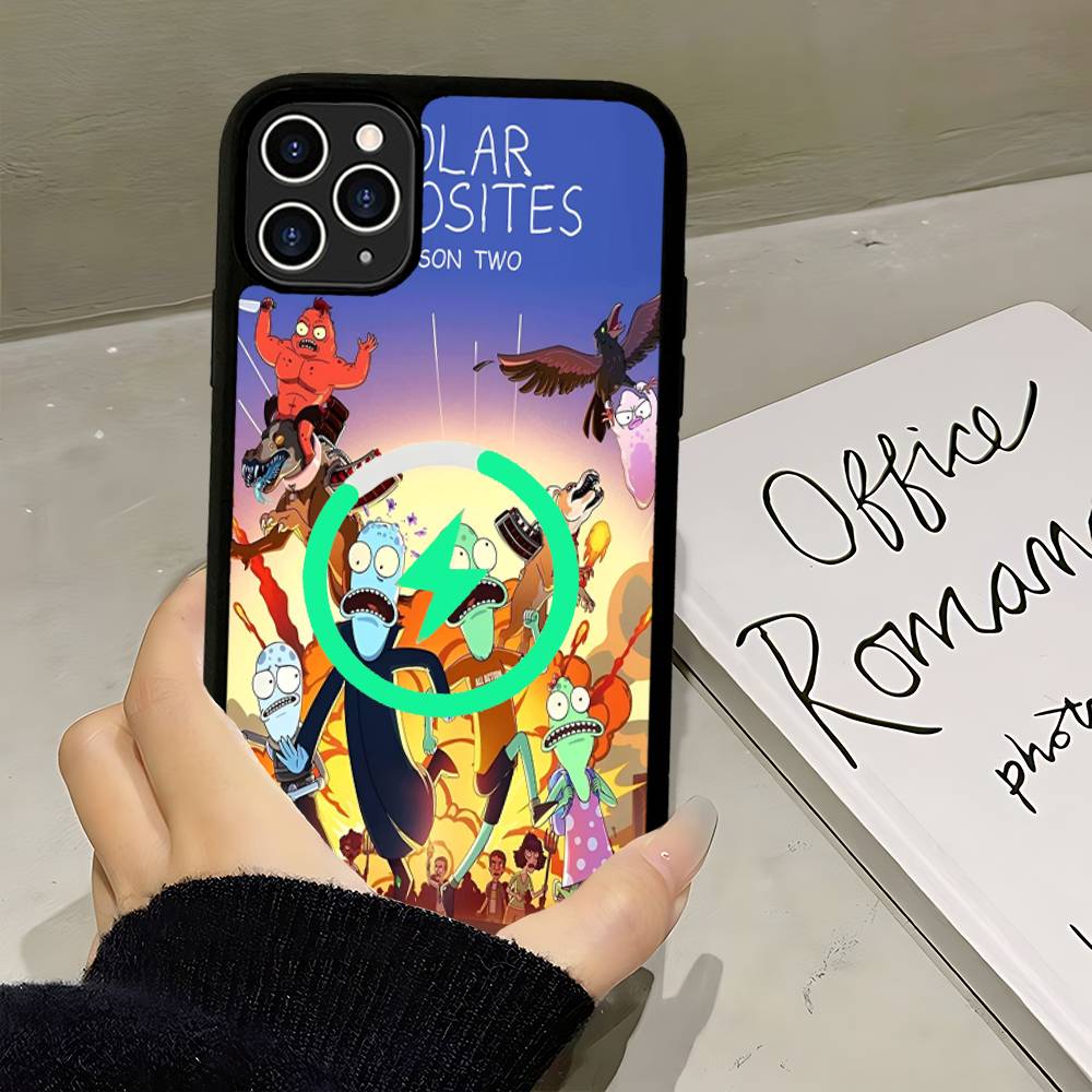 S-Solar O-Opposites Cartoon Magnetic Phone Case For IPhone 16 15 14 13 12 11 17 Pro Max Plus Wireless Charge Cover