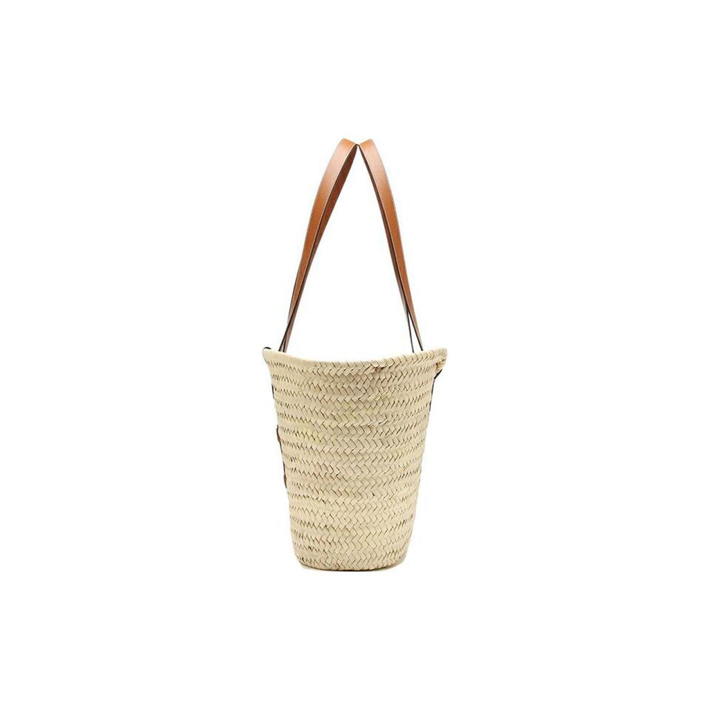 Celine Triomphe Classic Woven Natural Tree Fiber Calfskin Beach Tote Shopping Bag Shoulder Handbag Medium Women Tote 192622EFA-04LU