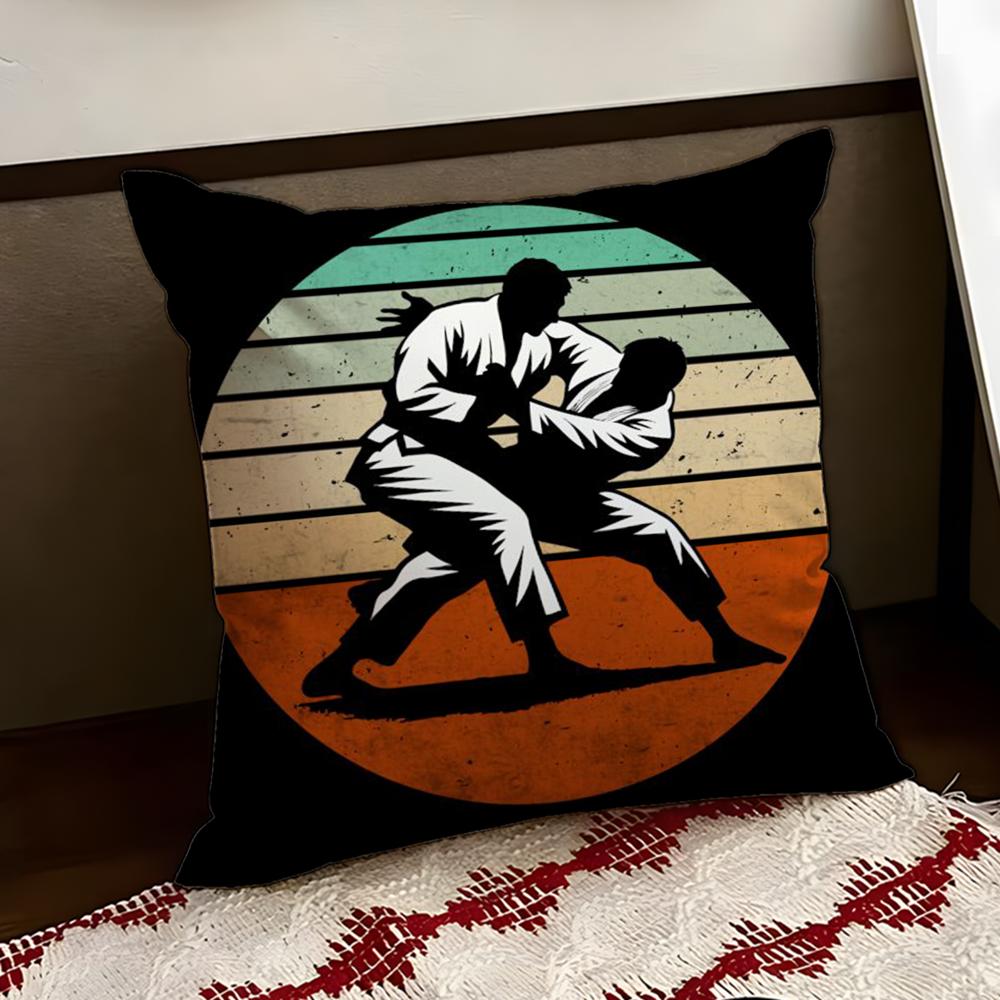 Sports Judo Martial Arts Cushion Cover Reversible Soft Durable Pillow Cover Home Car MultiScene Use for Daily Comfort