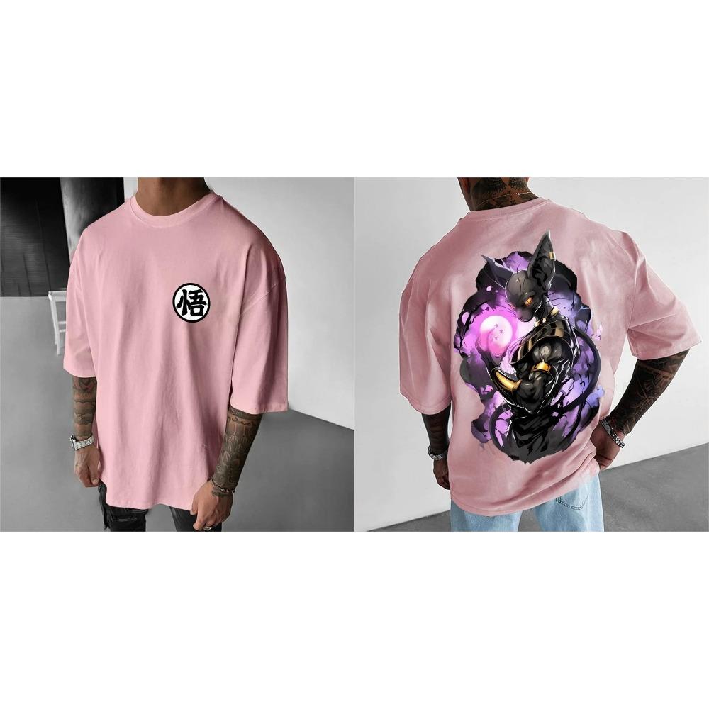 Dragon Ball Summer Men's T-Shirt Japan Anime Beerus Autumn Breathable Harajuku Boys Children's Parent-Child Trend Short Sleeves