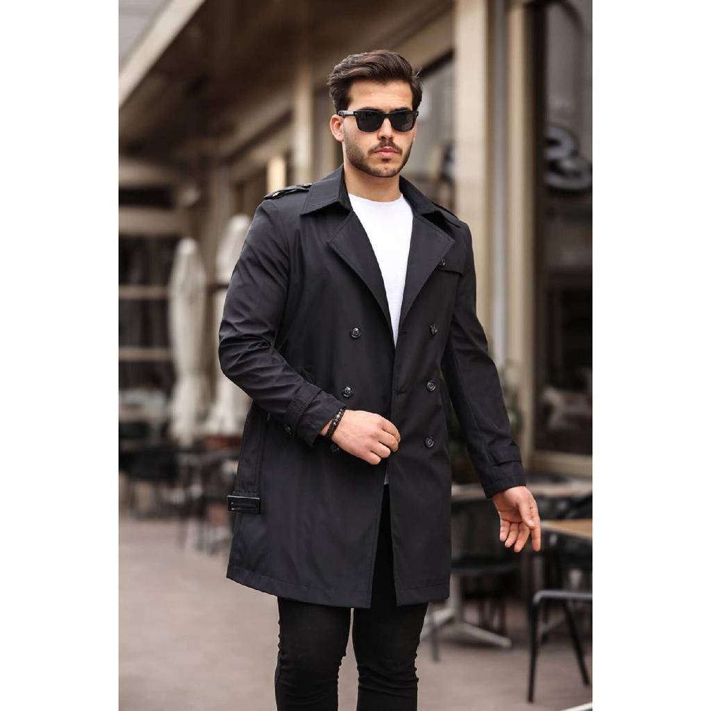 Men's Premium Epaulette Trench Coat Topcoat