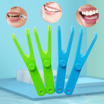 Interdental Cleaner Portable User-friendly Effective Y Type Gentle Health Care Tool Plastic Dental Floss Replacement Rack for Household