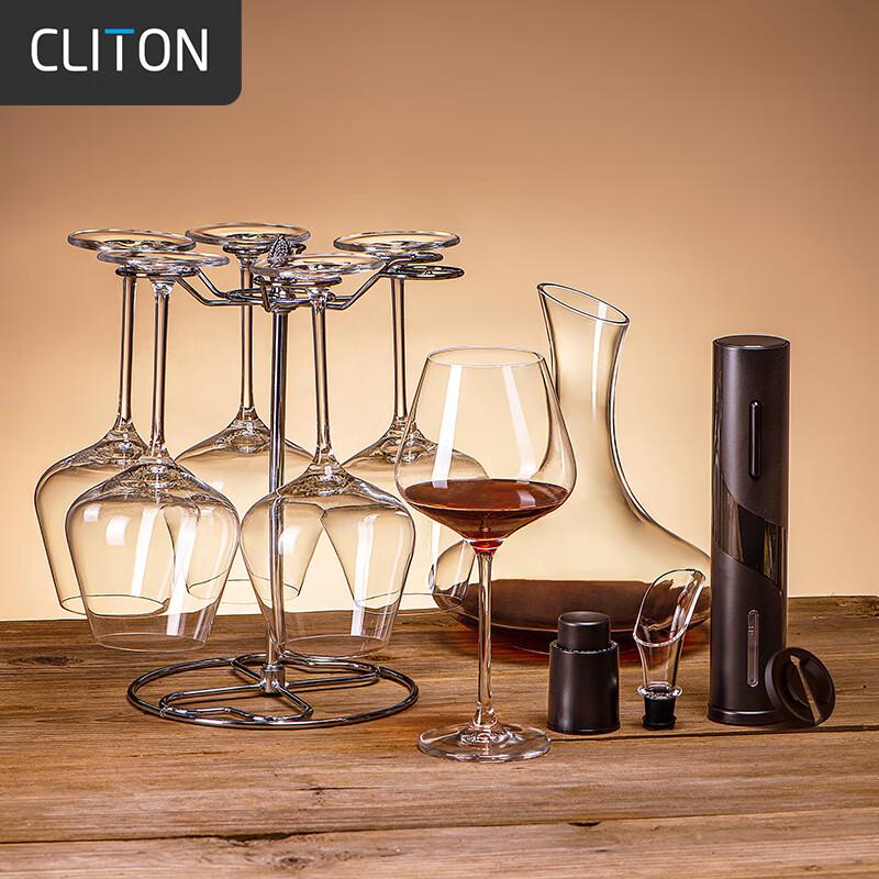 CLITON Burgundy Wine Glass & Decanter Set