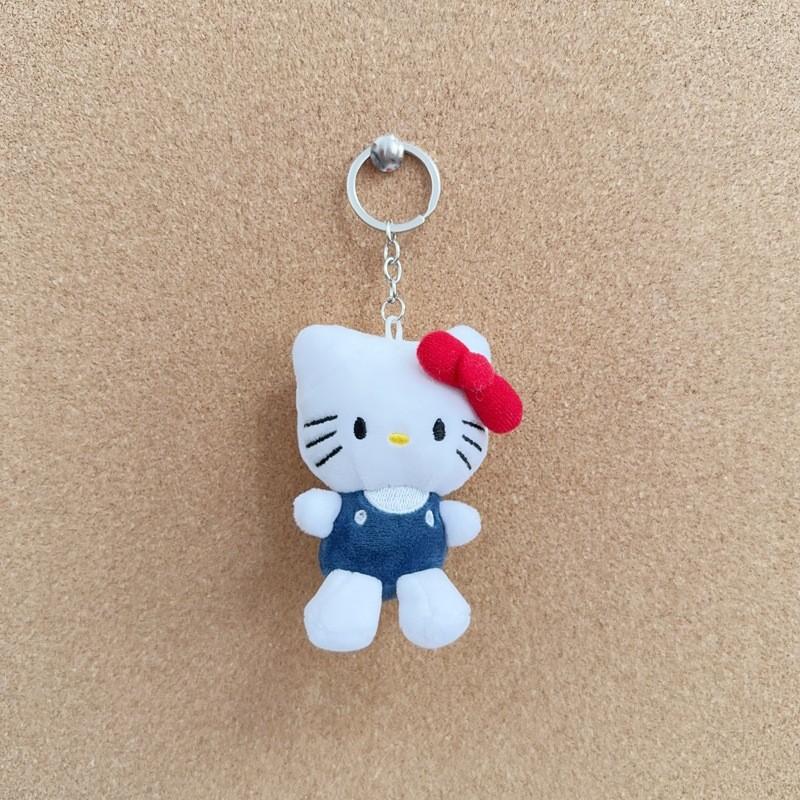 Hello Kitty Plush Keychain With Silver And Gold Keyring For Bag Decoration