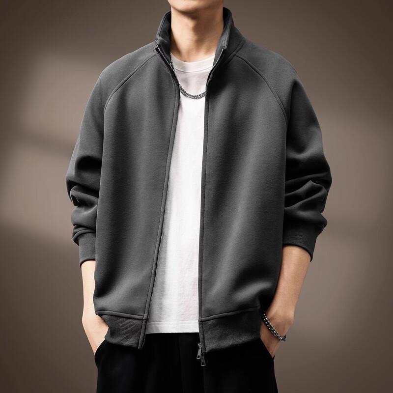 Men's Stand-Collar Heavyweight Sports Cardigan Sweatshirt