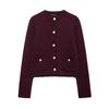 ZA New arrival Women's ZR Fashion Style Export Fashion Minimalist Gold Buckle Knitting Outwear 6427144