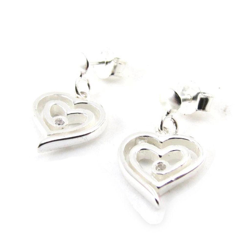 Les Trésors De Lily [G1959] - Silver 'Love' Earrings