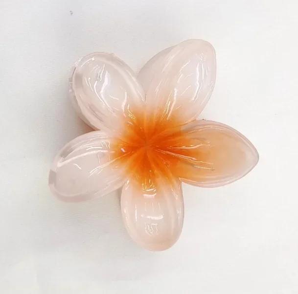 New Fashion Summer Gradient Flower Acrylic Hair Clip For Women Sweet Ponytail Hair Claw Shark Hairpin Barrettes Hair Accessories