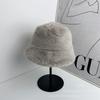 Ins classic imitation mink plush hat women's winter warm eaves fashion fur bucket hat
