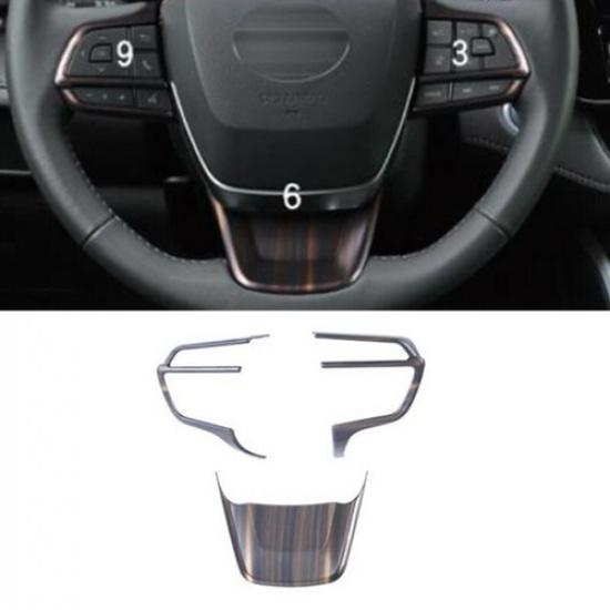 For Toyota Sienna 2021-2023 Peach Wood Grain 3X Steering Wheel Decor Cover Trim