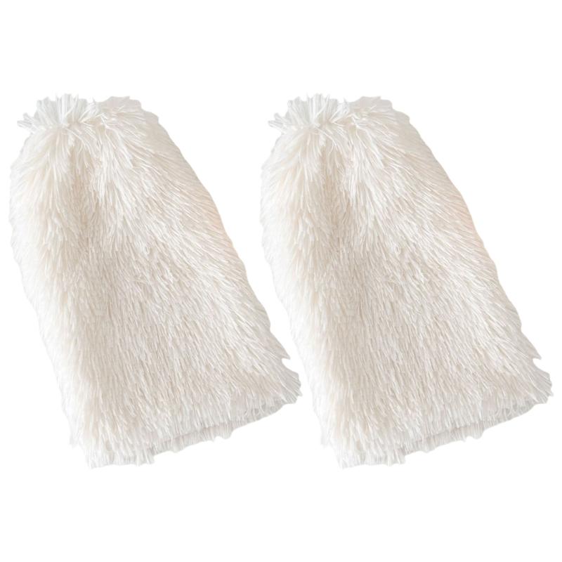 Rainbow Plush Leg Warmer for Trendy Party Costume Colorful Furry Fuzzy Boot Covers Leg Gaiters Footless Socks Streetwear