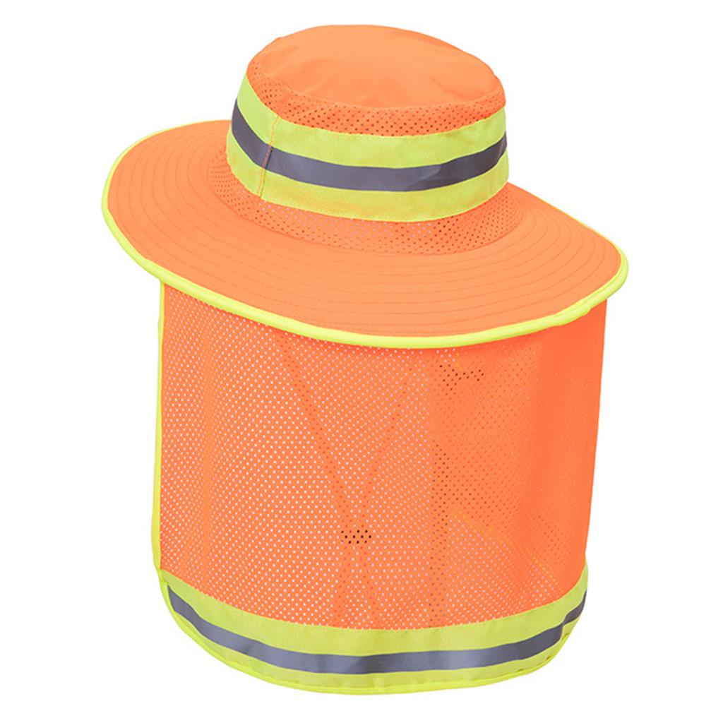 Reflective Safety Hat Sun Hat High Visibility Bucket Hat With Neck Flap Large Cooling Ranger Hat Reflective Bucket Cap