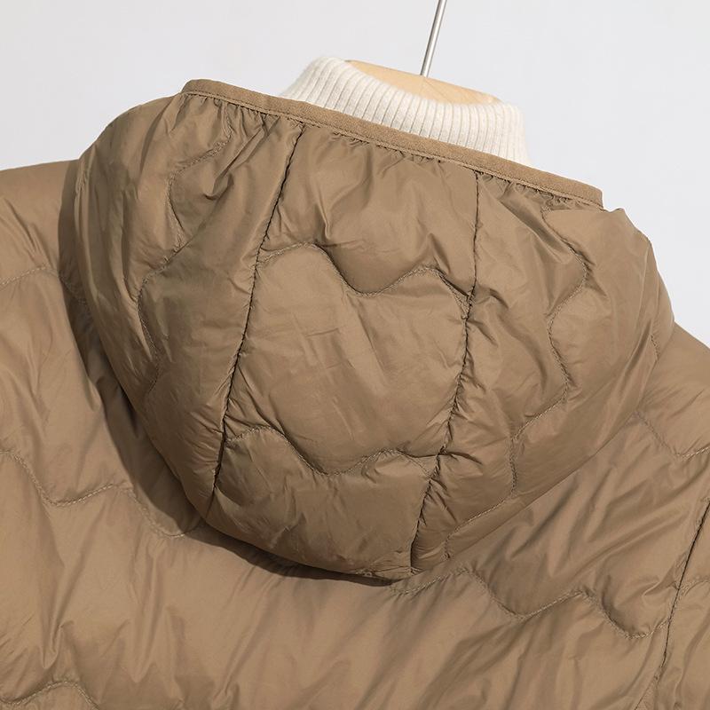 Women's Lightweight Plus Size Hooded Down Coat - Long, Warm, Loose-Fit for Middle-Aged/Elderly Winter Wear