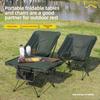 Outdoor Folding Table and Chair Three-Piece Set for Picnic Camping Portable Foldable Moon Chair Aluminum Alloy and Chair Set