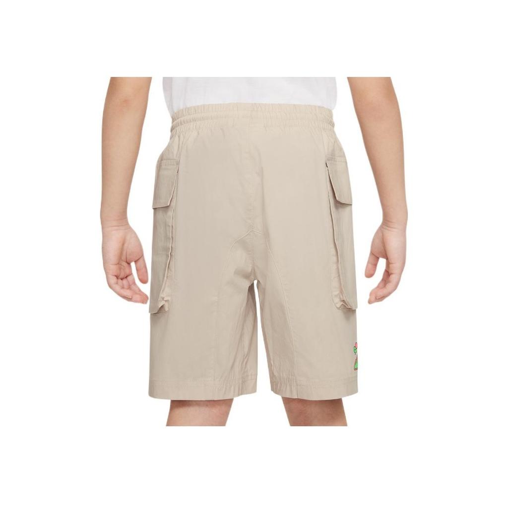 Nike Kids Logo Print Cargo Shorts Kids Bottoms Beige DX7549-008