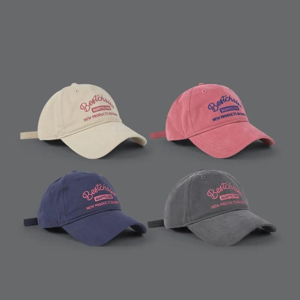 

Letter Embroidery Baseball Cap Cotton Duck Tongue Hat New Sun Visors Women рожевий