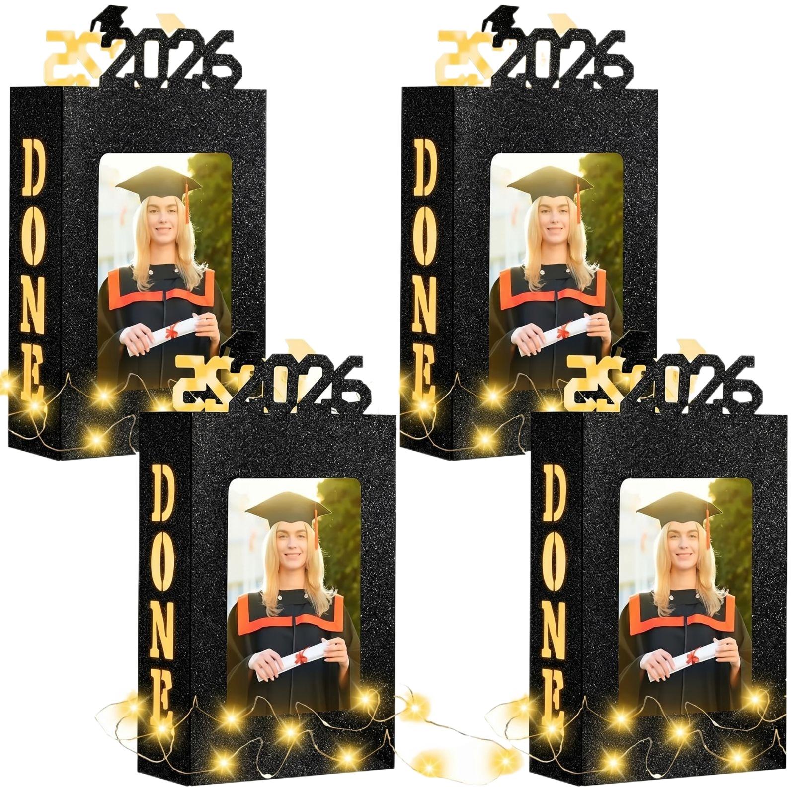 

DONE 4pc Graduation Desk Ornament Set 2026 Year Display Photo Frame Holder Table Decoration for Graduation Celebration One Size чёрный