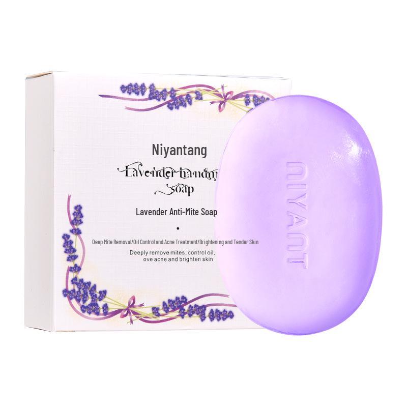 Plant Lavender Anti-Mite Skin-Tenderizing Handmade Soap – Refreshing Oil Control Essential Oil for Face and Body Wash